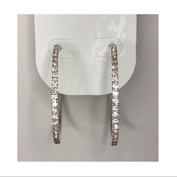 Jewelry - NWT- Crystal Hoop Earrings